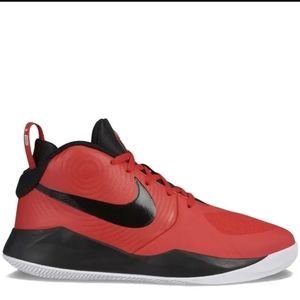 Nike team hustle big boys shoes aimed 4y red black white basketball new